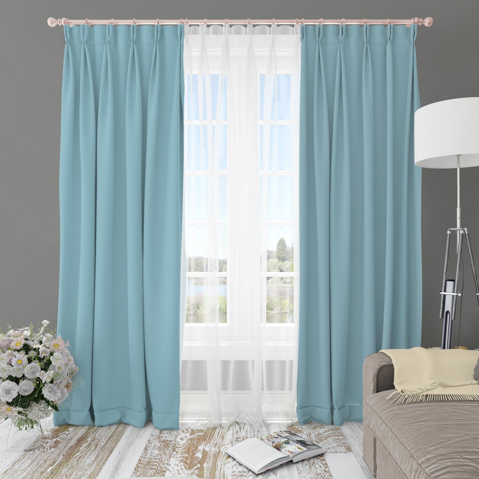 Ptextil - Готова завеса Блекаут 118, С перделък Готова завеса Блекаут 118, С перделък