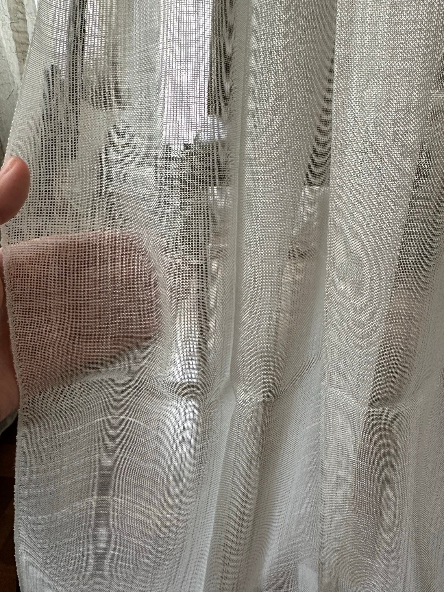 Ptextil - Тънко мрежесто перде Сантаса в цвят екрю, с перделък Тънко мрежесто перде Сантаса в цвят екрю, с перделък - Image 3