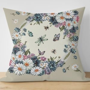 Ptextil - Декоративни калъфки Жакардова декоративна калъфка Маргаритки 45х45 см.