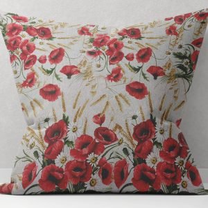 Ptextil - Декоративни калъфки Декоративна калъфка Макове, 45х45 см.