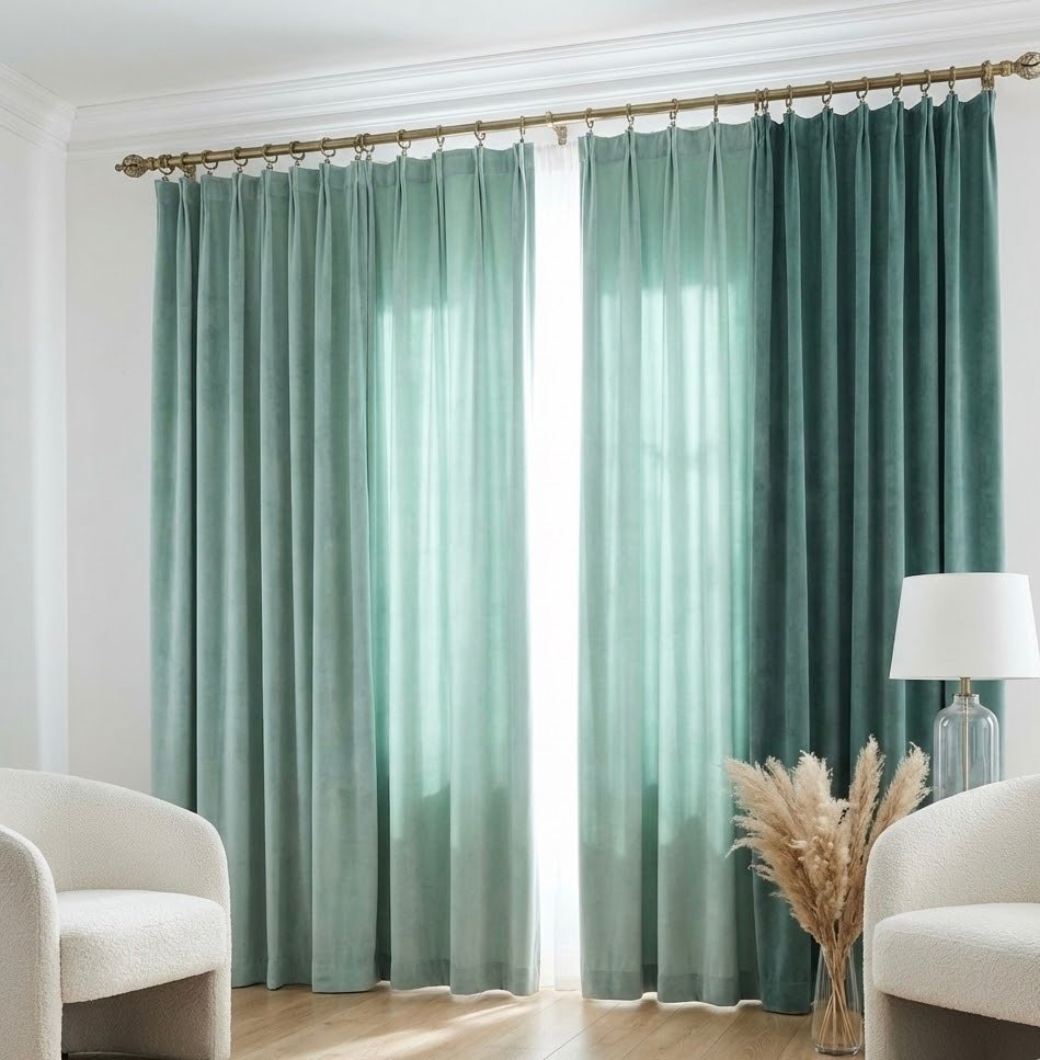 Ptextil - Плътна велурена завеса - Ментова 004 Плътна велурена завеса - Ментова 004 - Image 2
